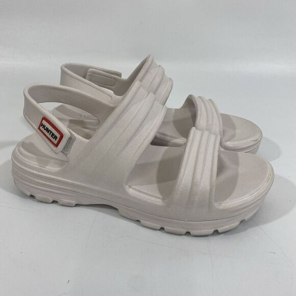 Womens Hunter Boots Bloom Algae Sandals Size 6 White Lightweight Foam Straps - Picture 5 of 10